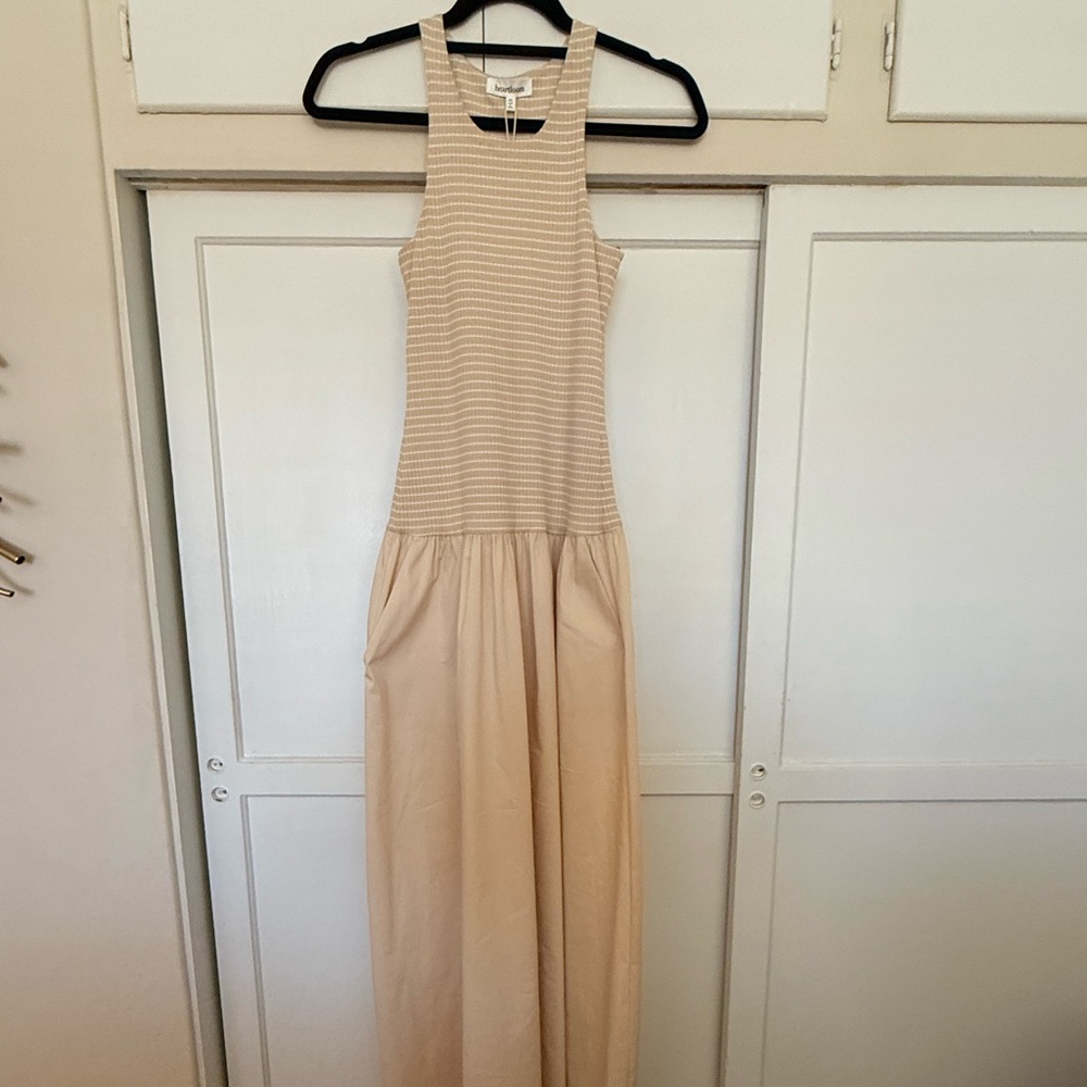 Heartloom Beige Striped Dress